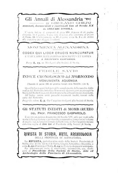 Rivista di storia, arte, archeologia della provincia di Alessandria periodico semestrale della commissione municipale di Alessandria