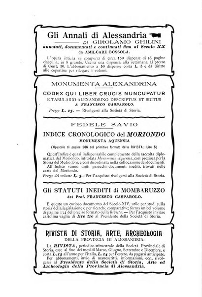 Rivista di storia, arte, archeologia della provincia di Alessandria periodico semestrale della commissione municipale di Alessandria