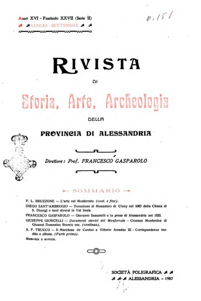 Rivista di storia, arte, archeologia della provincia di Alessandria periodico semestrale della commissione municipale di Alessandria