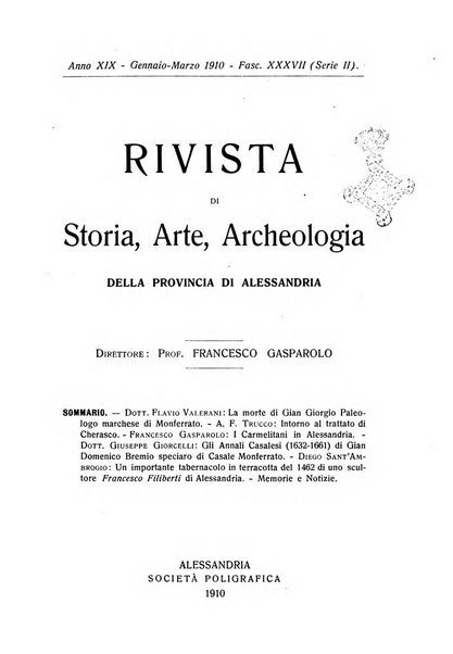 Rivista di storia, arte, archeologia della provincia di Alessandria periodico semestrale della commissione municipale di Alessandria