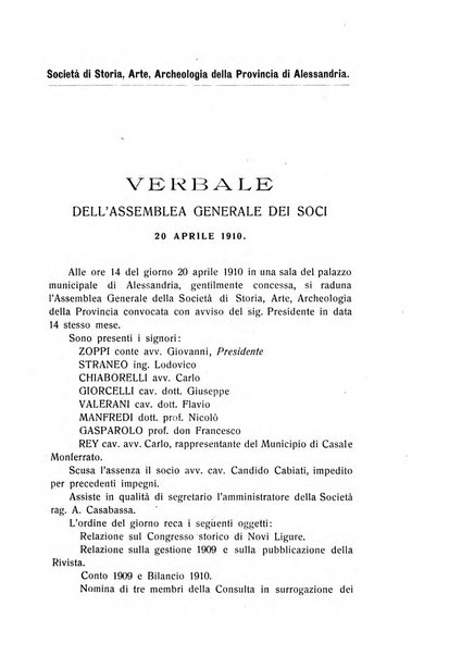 Rivista di storia, arte, archeologia della provincia di Alessandria periodico semestrale della commissione municipale di Alessandria