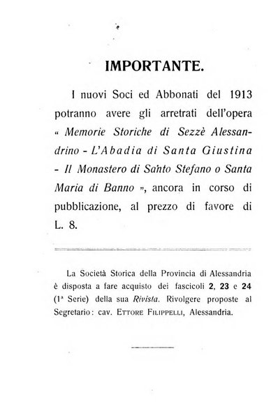 Rivista di storia, arte, archeologia della provincia di Alessandria periodico semestrale della commissione municipale di Alessandria