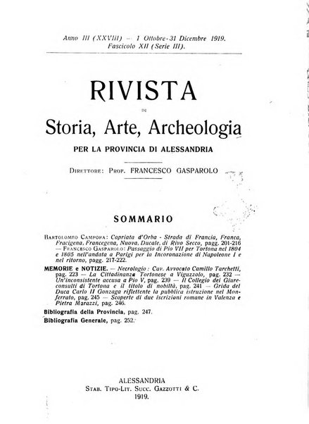 Rivista di storia, arte, archeologia della provincia di Alessandria periodico semestrale della commissione municipale di Alessandria