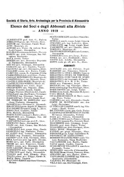 Rivista di storia, arte, archeologia della provincia di Alessandria periodico semestrale della commissione municipale di Alessandria