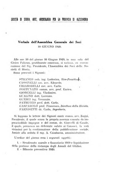 Rivista di storia, arte, archeologia della provincia di Alessandria periodico semestrale della commissione municipale di Alessandria