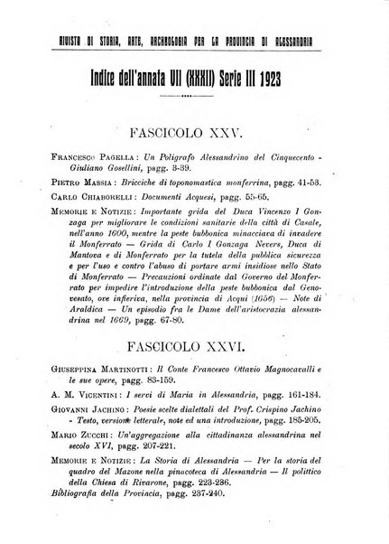 Rivista di storia, arte, archeologia della provincia di Alessandria periodico semestrale della commissione municipale di Alessandria