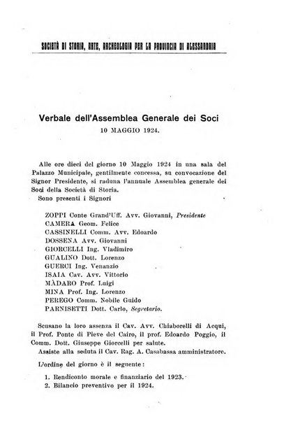 Rivista di storia, arte, archeologia della provincia di Alessandria periodico semestrale della commissione municipale di Alessandria