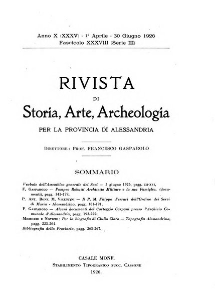 Rivista di storia, arte, archeologia della provincia di Alessandria periodico semestrale della commissione municipale di Alessandria