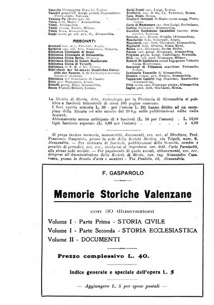 Rivista di storia, arte, archeologia della provincia di Alessandria periodico semestrale della commissione municipale di Alessandria