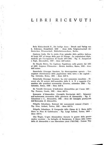 Rivista di storia, arte, archeologia della provincia di Alessandria periodico semestrale della commissione municipale di Alessandria