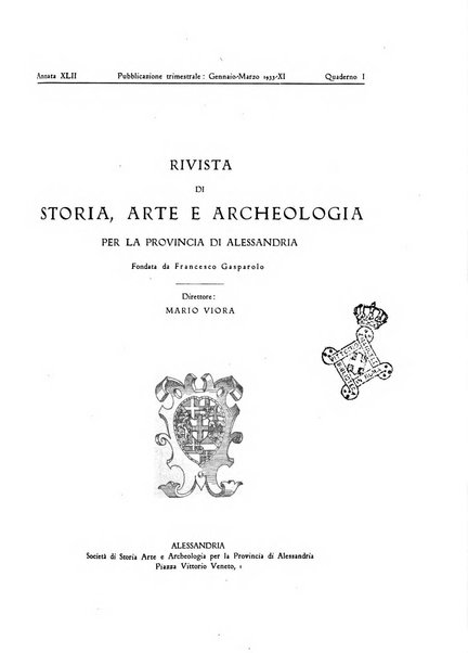 Rivista di storia, arte, archeologia della provincia di Alessandria periodico semestrale della commissione municipale di Alessandria