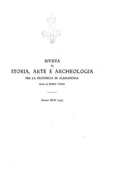 Rivista di storia, arte, archeologia della provincia di Alessandria periodico semestrale della commissione municipale di Alessandria