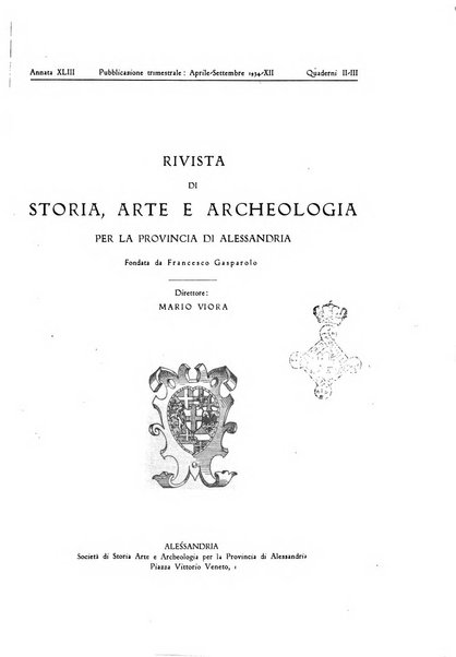 Rivista di storia, arte, archeologia della provincia di Alessandria periodico semestrale della commissione municipale di Alessandria