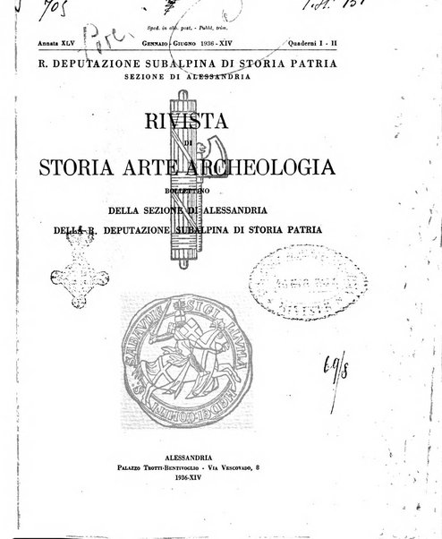 Rivista di storia, arte, archeologia della provincia di Alessandria periodico semestrale della commissione municipale di Alessandria