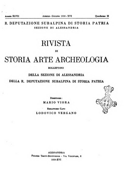 Rivista di storia, arte, archeologia della provincia di Alessandria periodico semestrale della commissione municipale di Alessandria