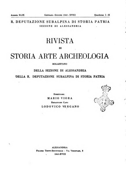 Rivista di storia, arte, archeologia della provincia di Alessandria periodico semestrale della commissione municipale di Alessandria