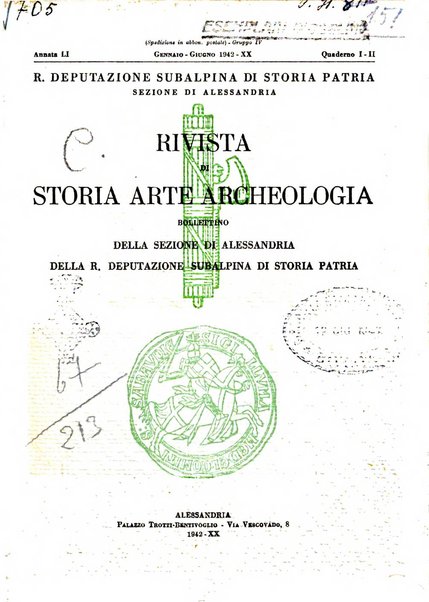 Rivista di storia, arte, archeologia della provincia di Alessandria periodico semestrale della commissione municipale di Alessandria