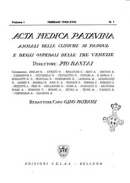 Acta medica patavina annali delle cliniche di Padova e degli ospedali delle Tre Venezie