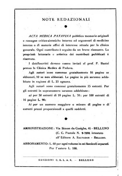 Acta medica patavina annali delle cliniche di Padova e degli ospedali delle Tre Venezie