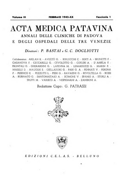 Acta medica patavina annali delle cliniche di Padova e degli ospedali delle Tre Venezie