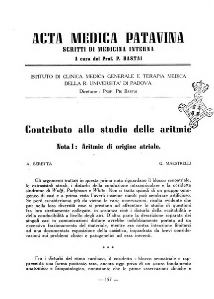 Acta medica patavina annali delle cliniche di Padova e degli ospedali delle Tre Venezie