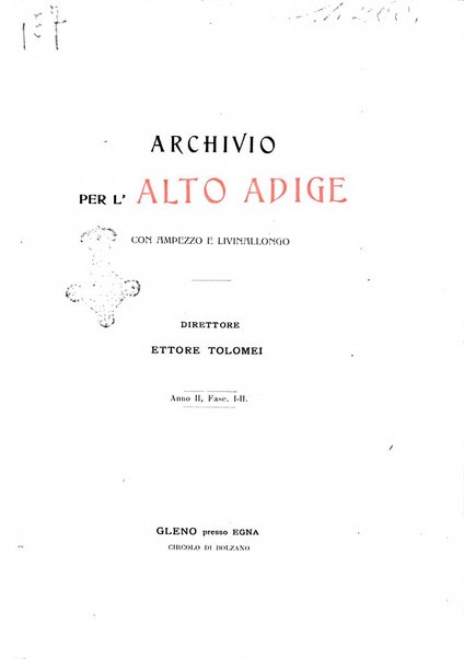 Archivio per l'Alto Adige con Ampezzo e Livinallongo