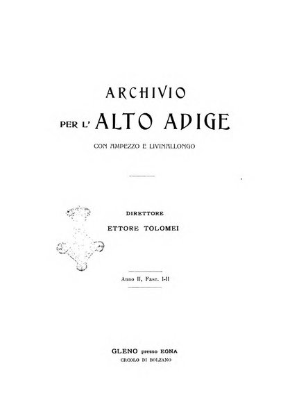 Archivio per l'Alto Adige con Ampezzo e Livinallongo