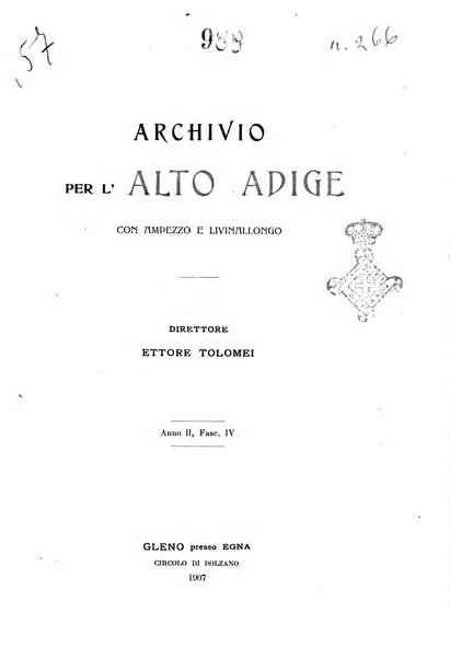 Archivio per l'Alto Adige con Ampezzo e Livinallongo