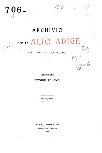 Archivio per l'Alto Adige con Ampezzo e Livinallongo