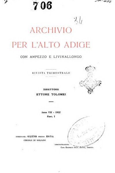 Archivio per l'Alto Adige con Ampezzo e Livinallongo