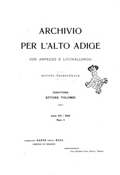 Archivio per l'Alto Adige con Ampezzo e Livinallongo