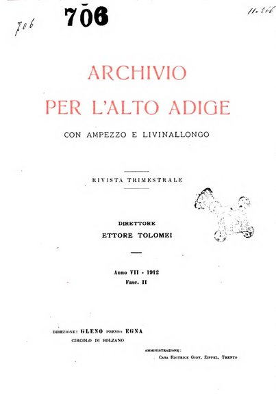 Archivio per l'Alto Adige con Ampezzo e Livinallongo