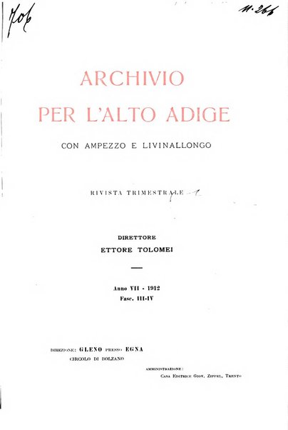 Archivio per l'Alto Adige con Ampezzo e Livinallongo