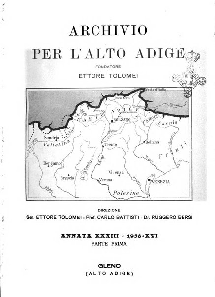 Archivio per l'Alto Adige con Ampezzo e Livinallongo