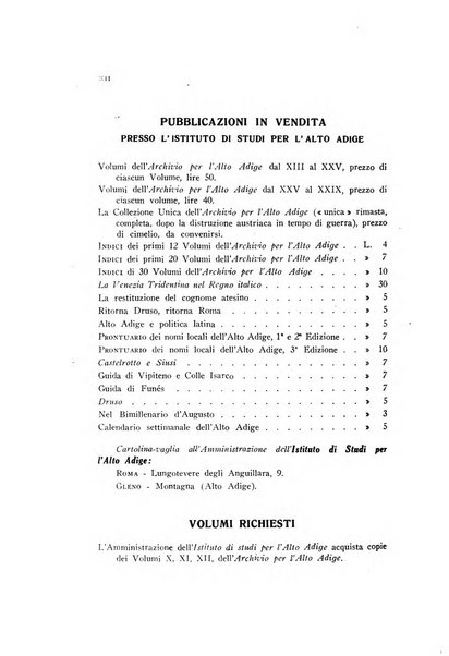 Archivio per l'Alto Adige con Ampezzo e Livinallongo