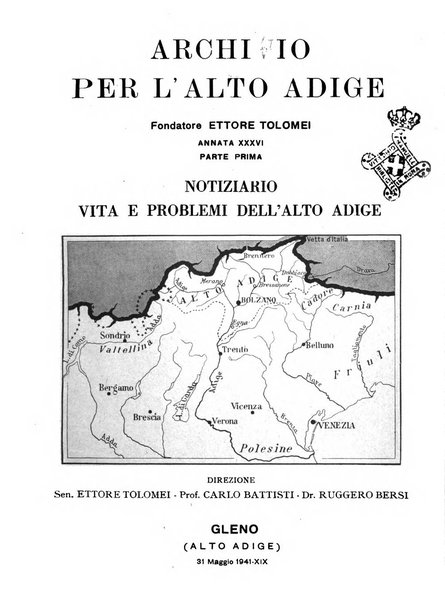 Archivio per l'Alto Adige con Ampezzo e Livinallongo