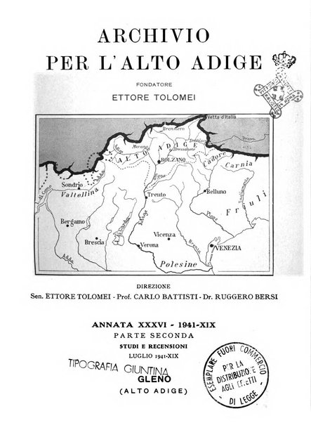 Archivio per l'Alto Adige con Ampezzo e Livinallongo