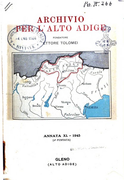 Archivio per l'Alto Adige con Ampezzo e Livinallongo