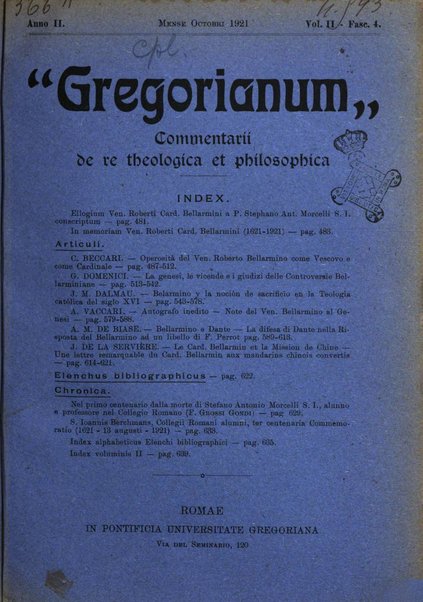 Gregorianum rivista trimestrale di studi teologici e filosofici