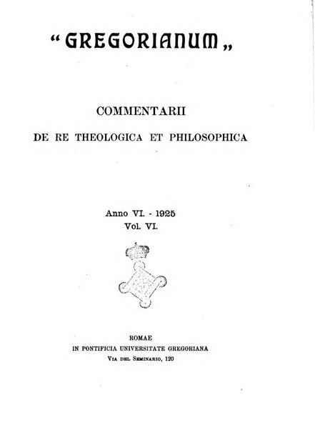 Gregorianum rivista trimestrale di studi teologici e filosofici