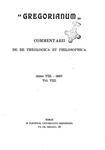 Gregorianum rivista trimestrale di studi teologici e filosofici