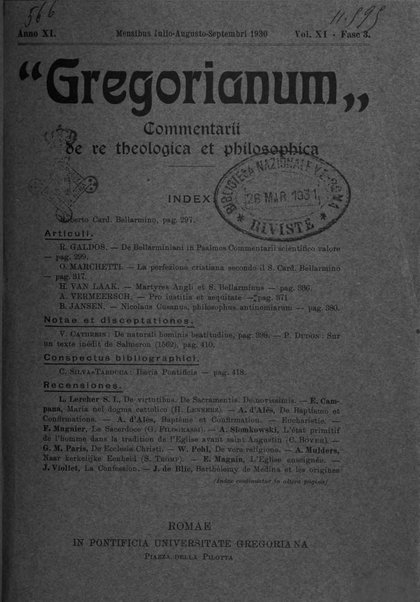 Gregorianum rivista trimestrale di studi teologici e filosofici