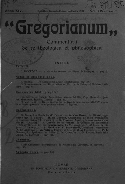 Gregorianum rivista trimestrale di studi teologici e filosofici