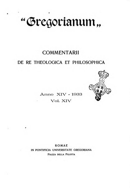 Gregorianum rivista trimestrale di studi teologici e filosofici