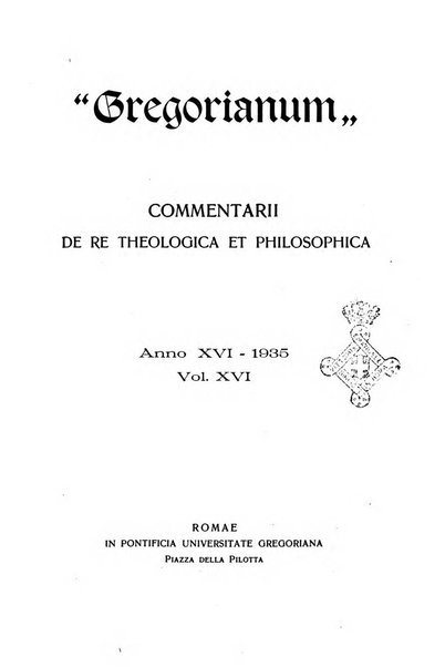 Gregorianum rivista trimestrale di studi teologici e filosofici