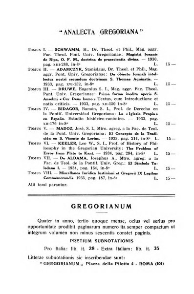 Gregorianum rivista trimestrale di studi teologici e filosofici