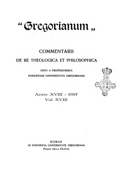 Gregorianum rivista trimestrale di studi teologici e filosofici