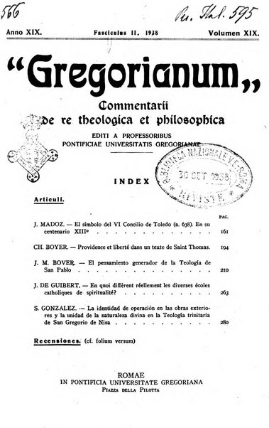 Gregorianum rivista trimestrale di studi teologici e filosofici