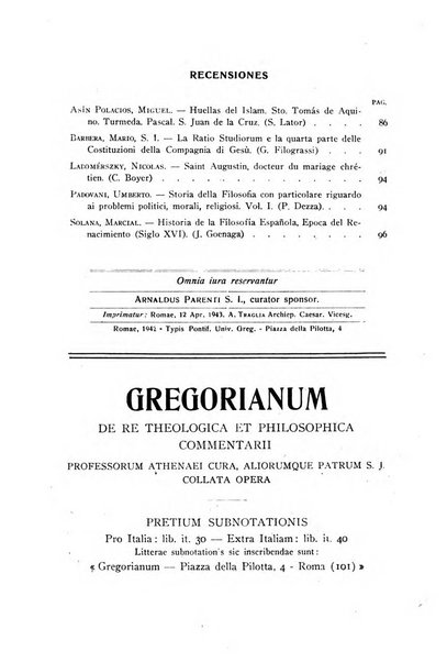 Gregorianum rivista trimestrale di studi teologici e filosofici