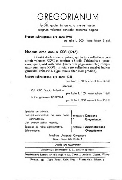 Gregorianum rivista trimestrale di studi teologici e filosofici